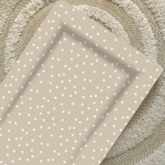 Baby Changing Mat | Neutral Daisy Print | Handmade UK