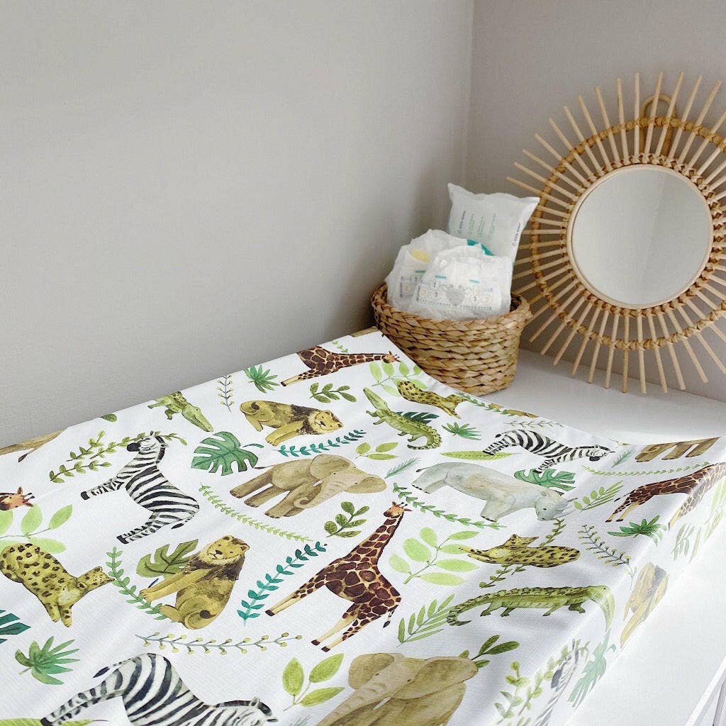 Safari Animals Wedge Baby Changing Mat | Handmade UK