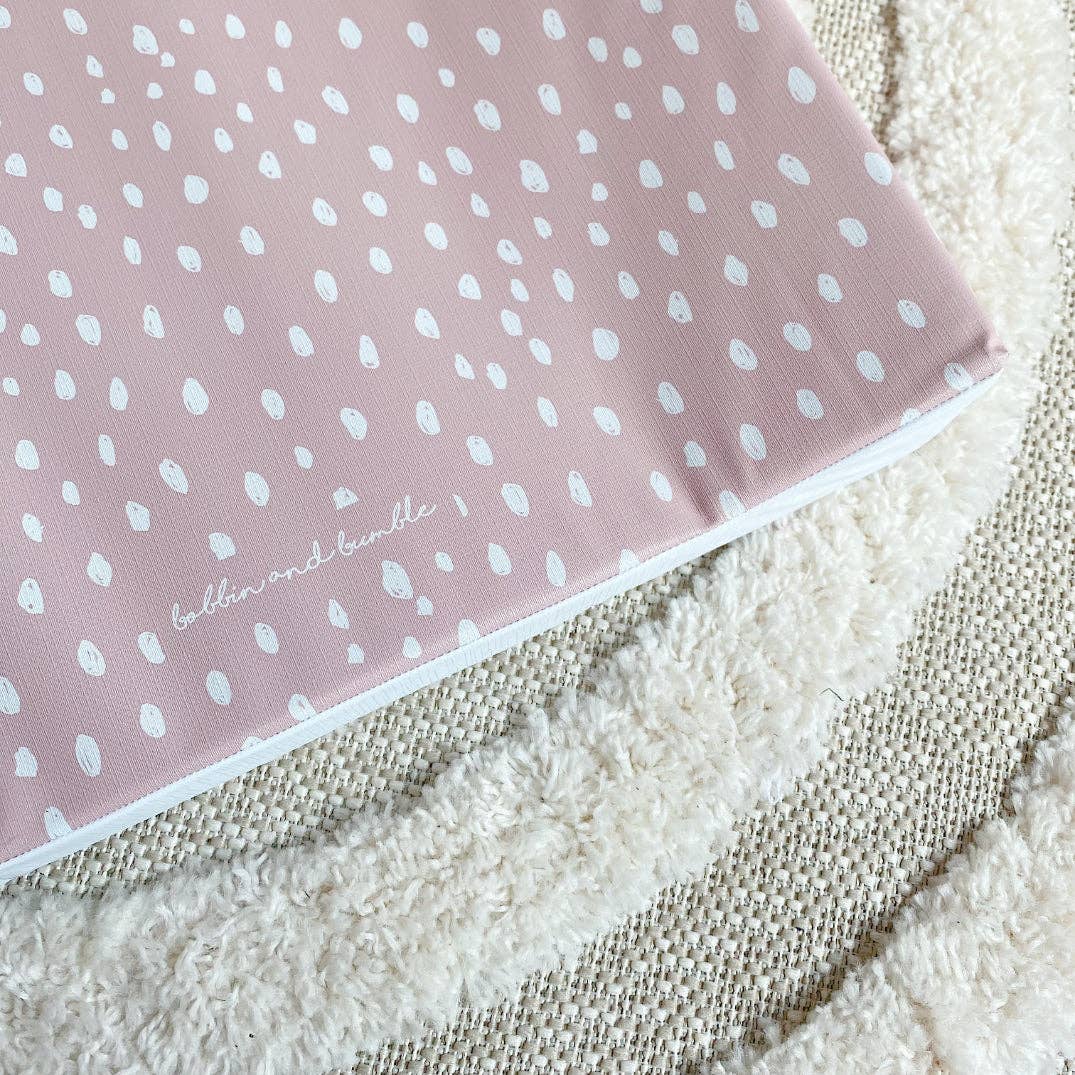 Dusky Pink Dot Wedge Changing Mat | Handmade UK