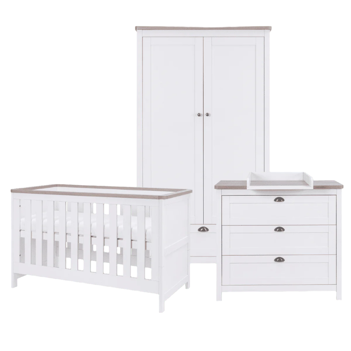 Tuti Bambini Verona 3 Piece Room Set - White/Oak