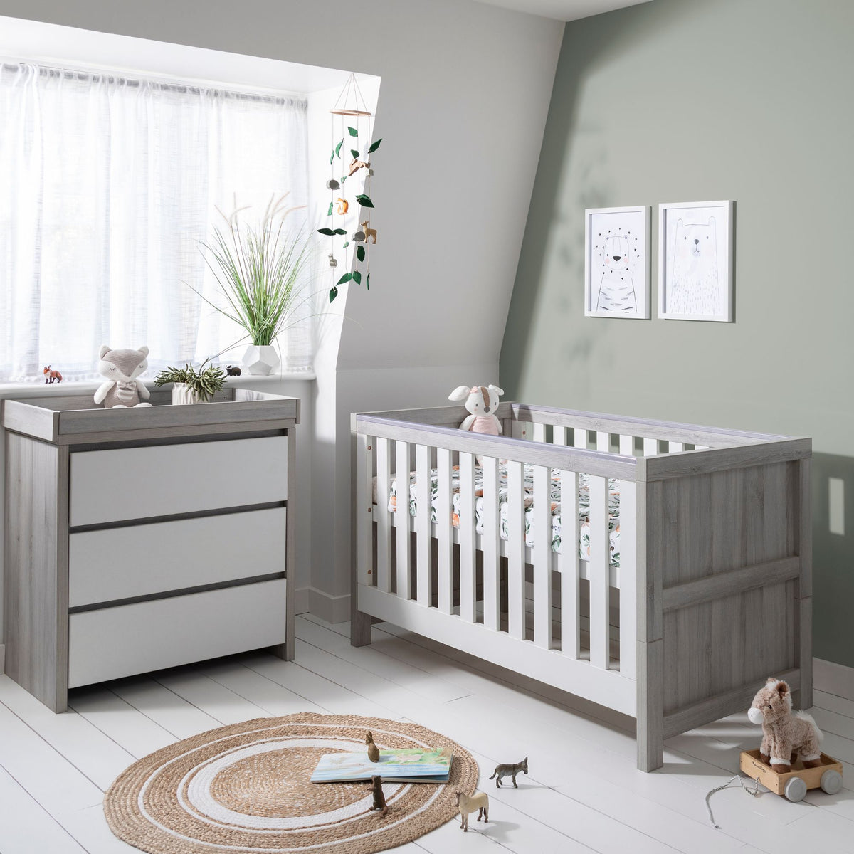 Tutti Bambini Modena 2 Piece Room Set - Grey Ash/White