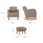 Etta Nursing Chair & Foot stool - Faux Fur Mink