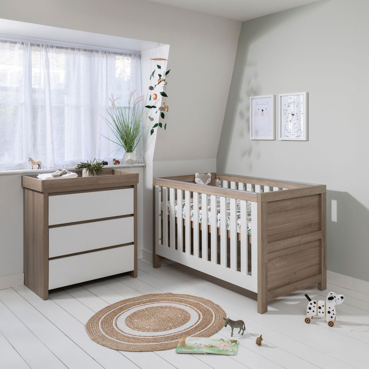 Tuti Bambini Modena 2 Piece Room Set - White/Oak