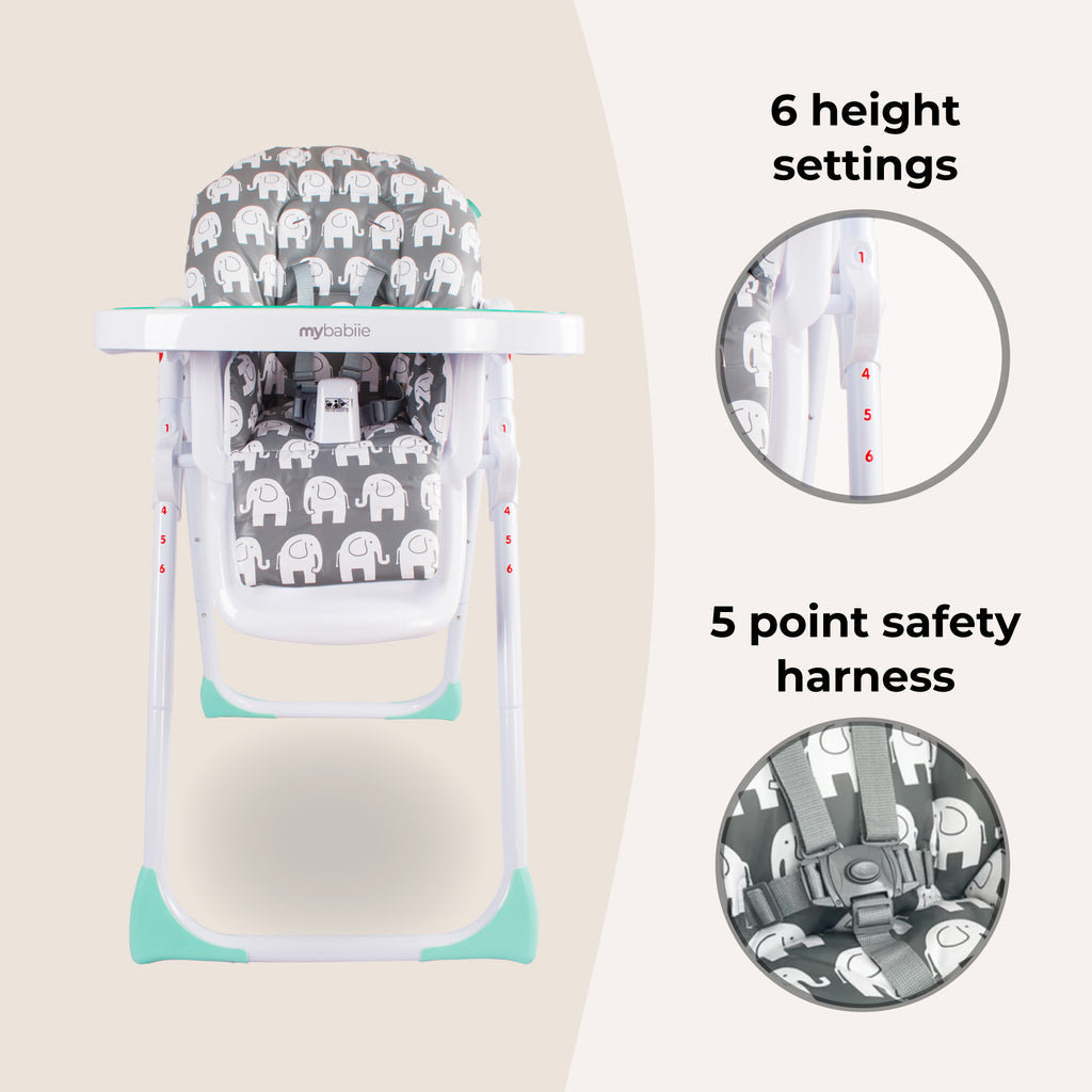 My Babiie Premium Highchair- Elephant