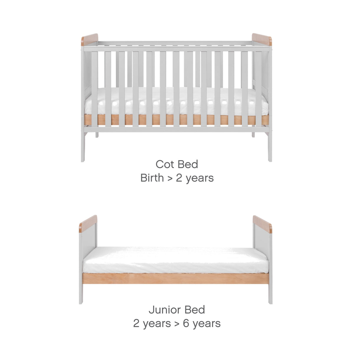 Tuti Bambini Rio 2 Piece Room Set - Honey Oak & Dove Grey