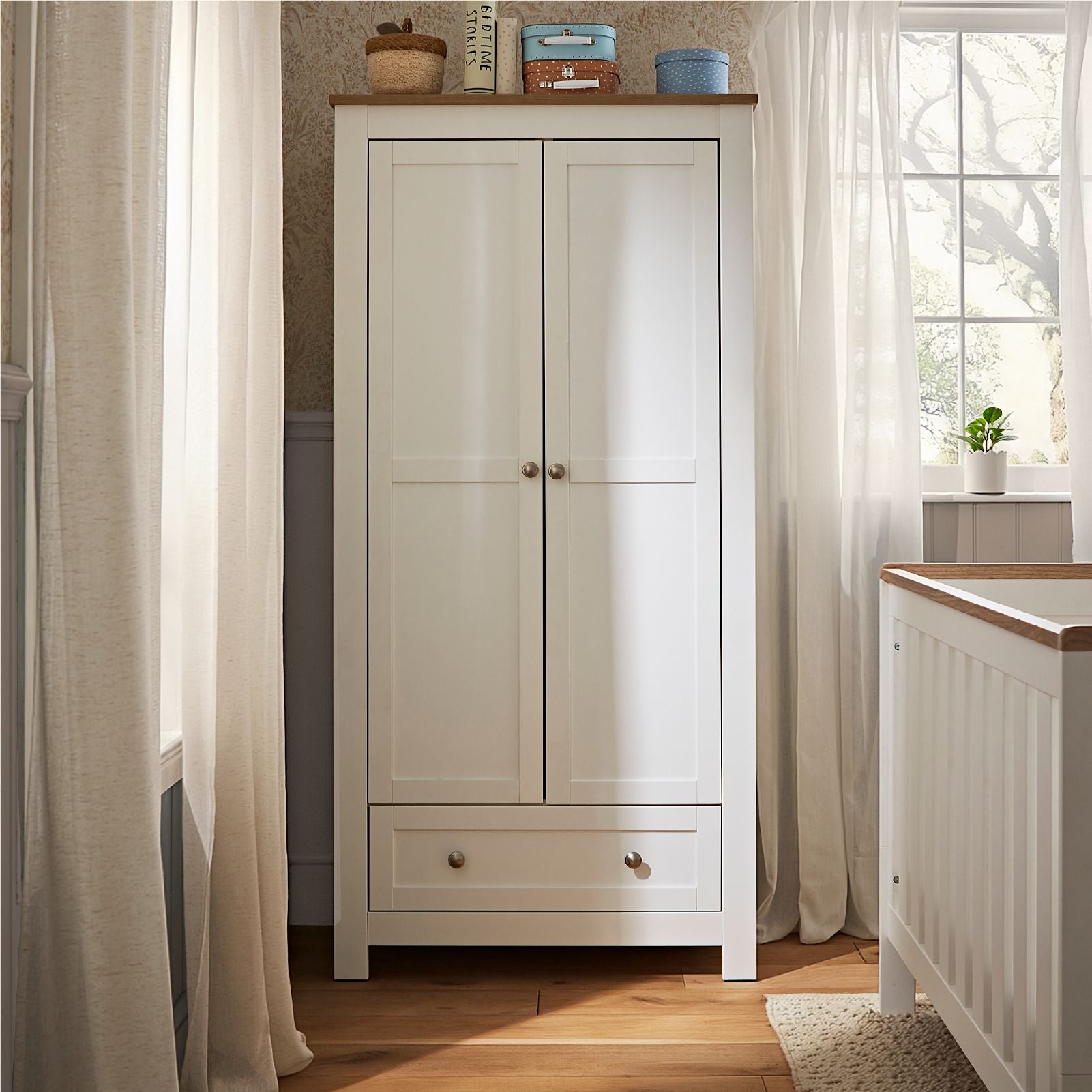 Burford Wardrobe - White & Oak