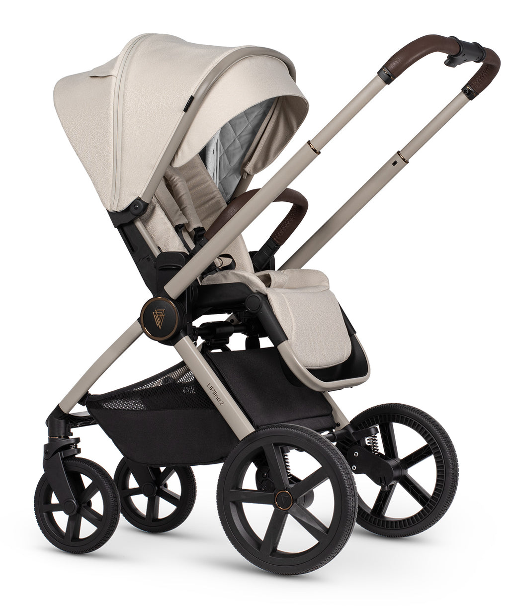 Venicci Upline 2 Stone Beige Pram 3 in 1 Plus Base (Tiago Beige)