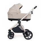 My Babiie MB450 LUXE 3-in-1 Travel System with Rotating Car Seat + Toddler Seat + Base - Feather
