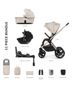 Venicci Upline 2 Stone Beige Pram 3 in 1 Plus Base (Tiago Beige)