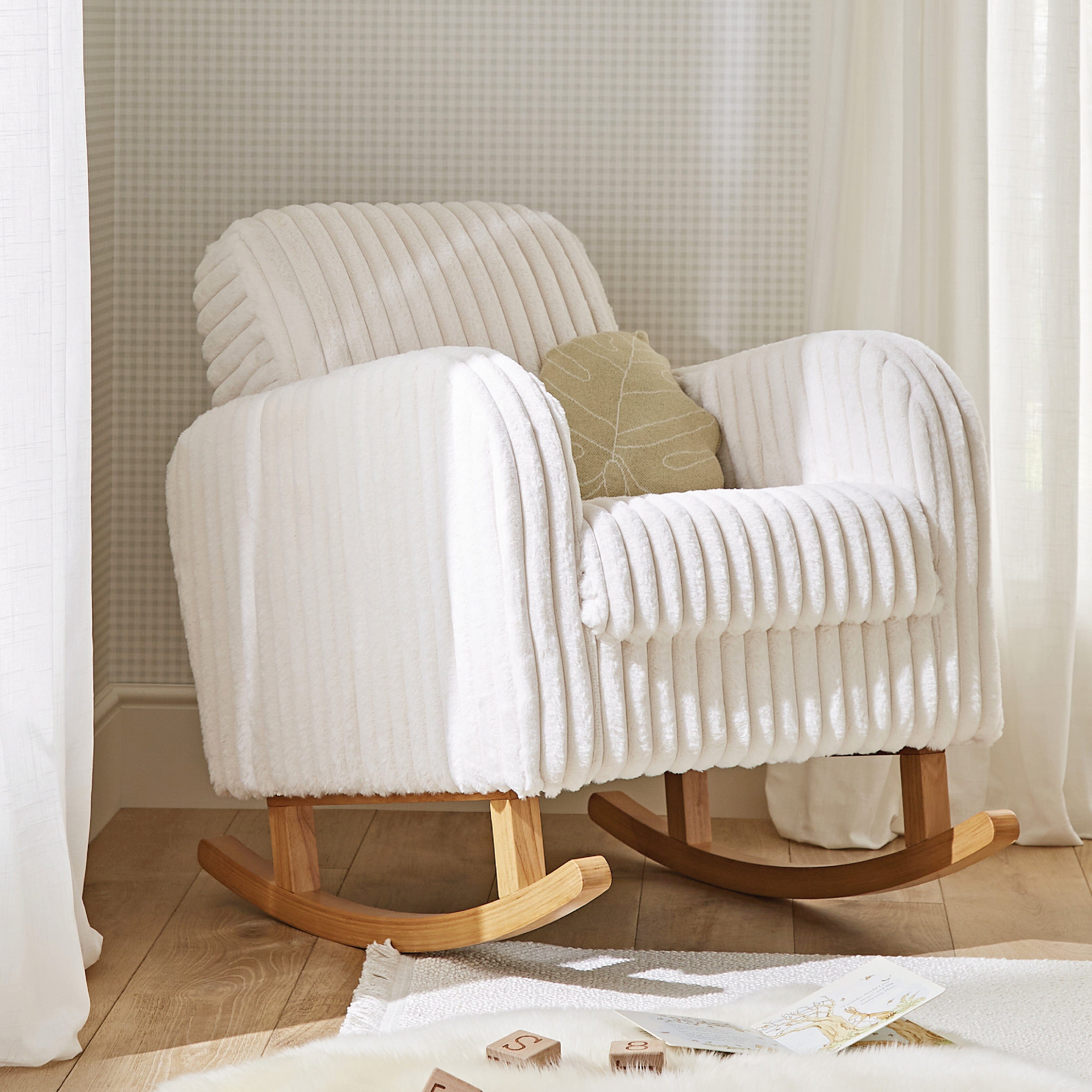 Etta Faux Fur Nursing Chair - Cream