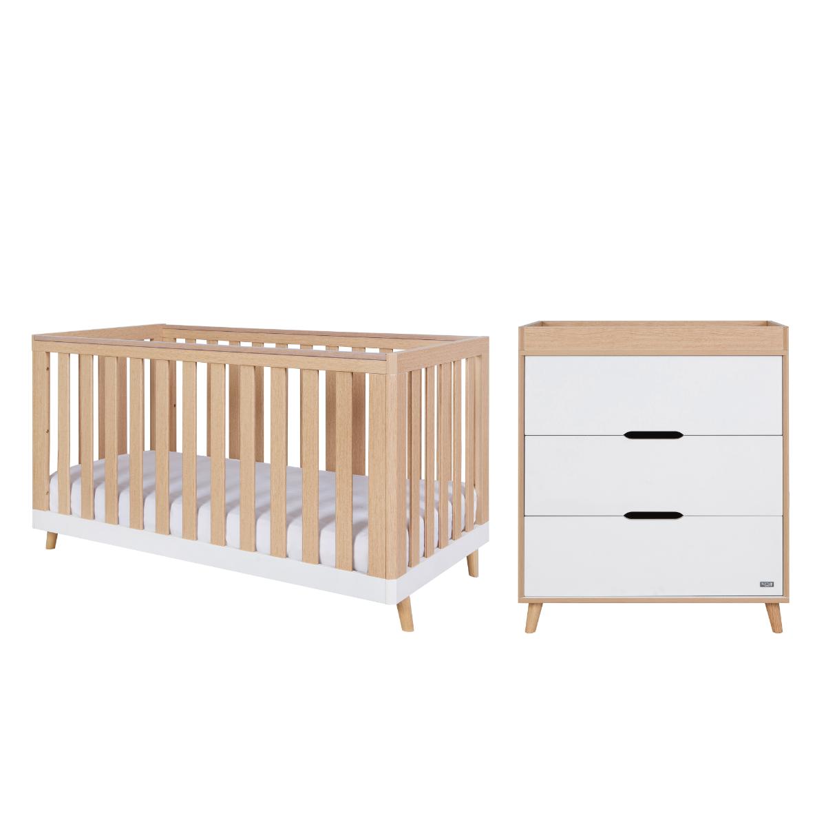 Tutti Bambini Hygge 2 Piece Room Set - White/Light Oak