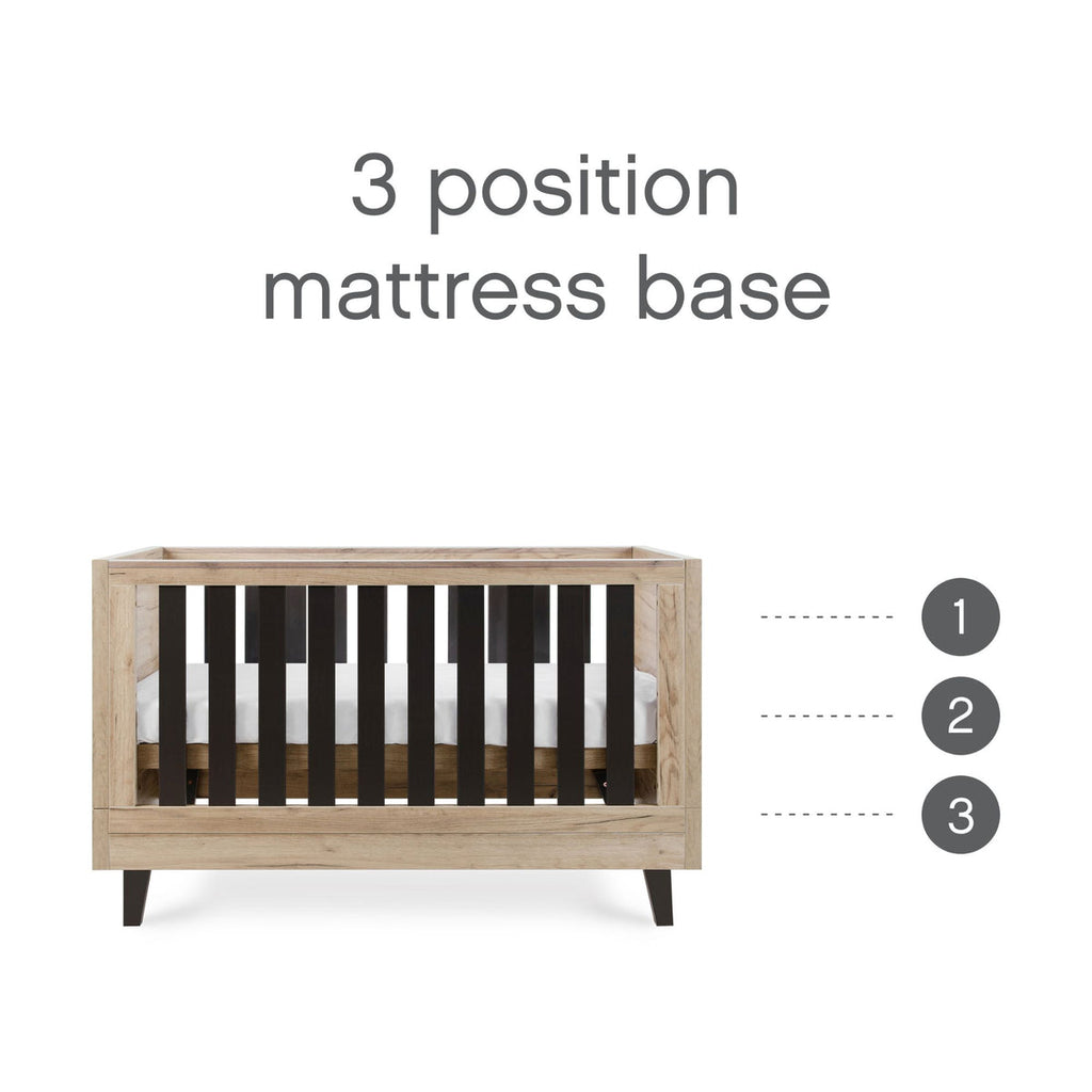 Tutti Bambini Como 3 Piece Room Set - Distressed Oak/Slate Grey