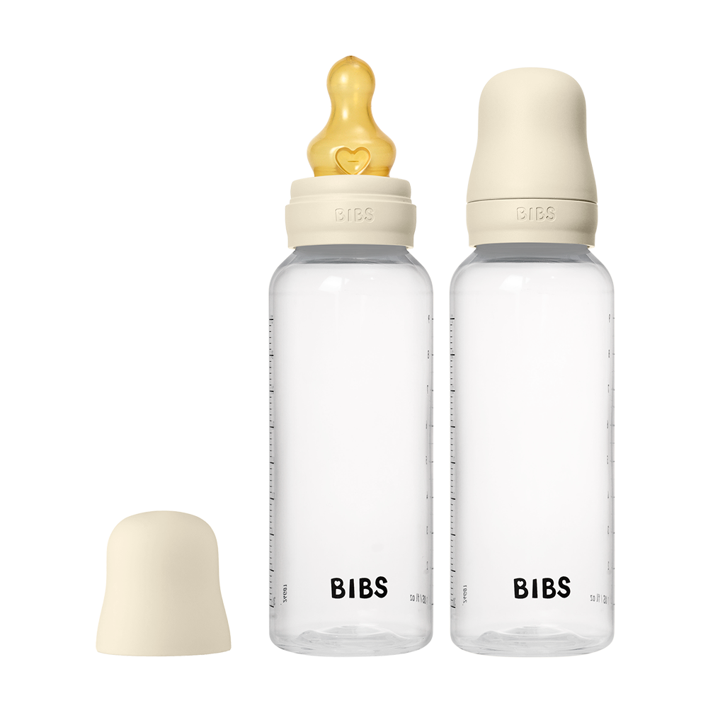 BIBS Baby BPA-Free PP Bottle Set 270ml 2 Pack Latex - Ivory