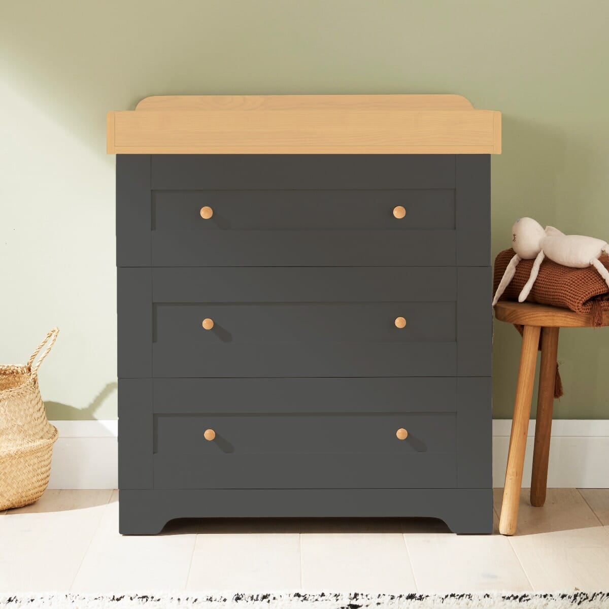 Tuti Bambini Rio 2 Piece Room Set - Honey Oak & Slate Grey