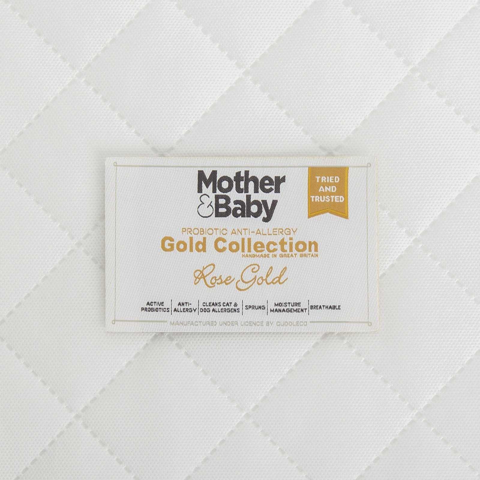 Mother & Baby Rose Gold Anti Allergy Sprung Cot Mattress 120x60