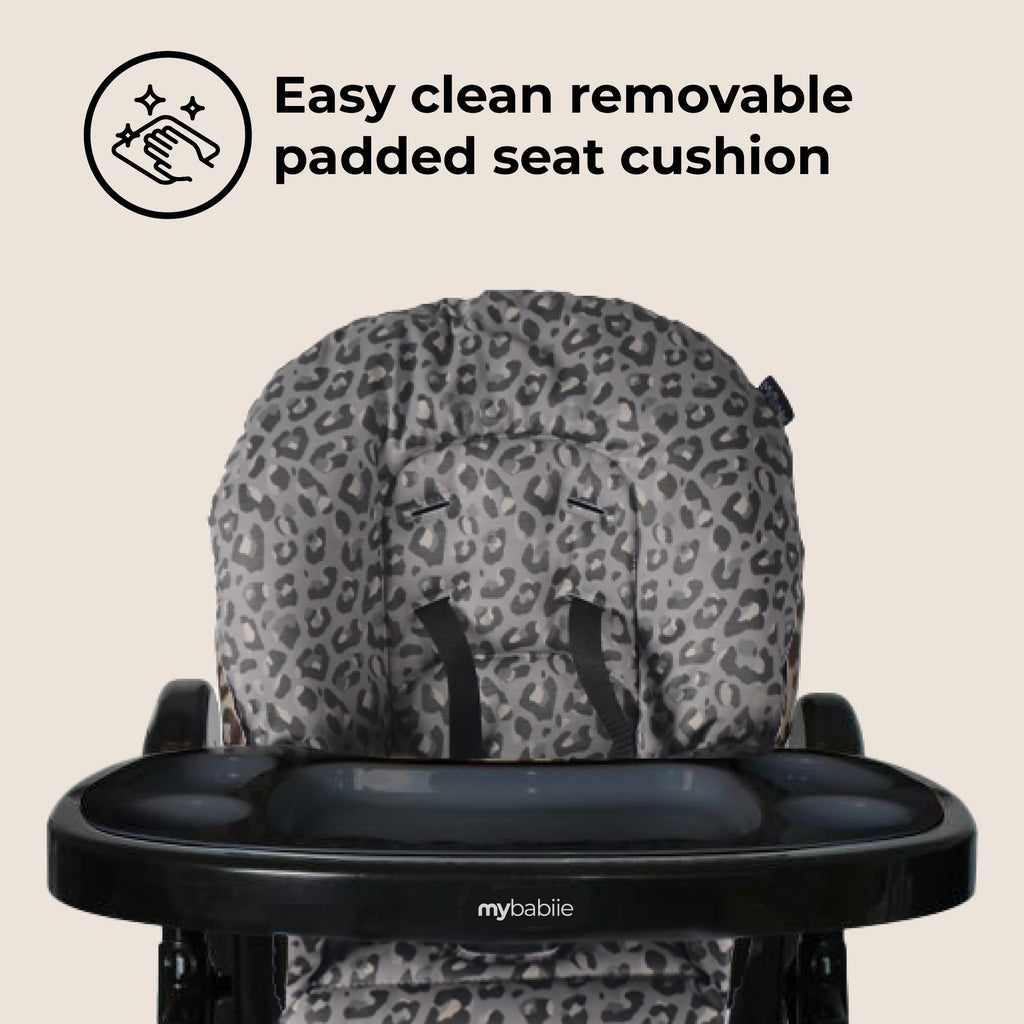My Babiie Premium Highchair-Black Leopard
