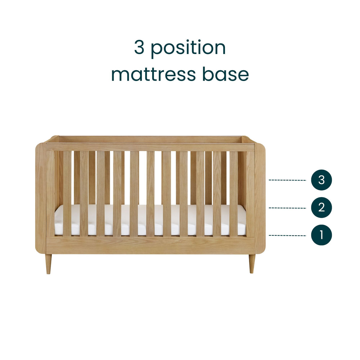 Tutti Bambini Japandi Mini Cot Bed - Light Oak