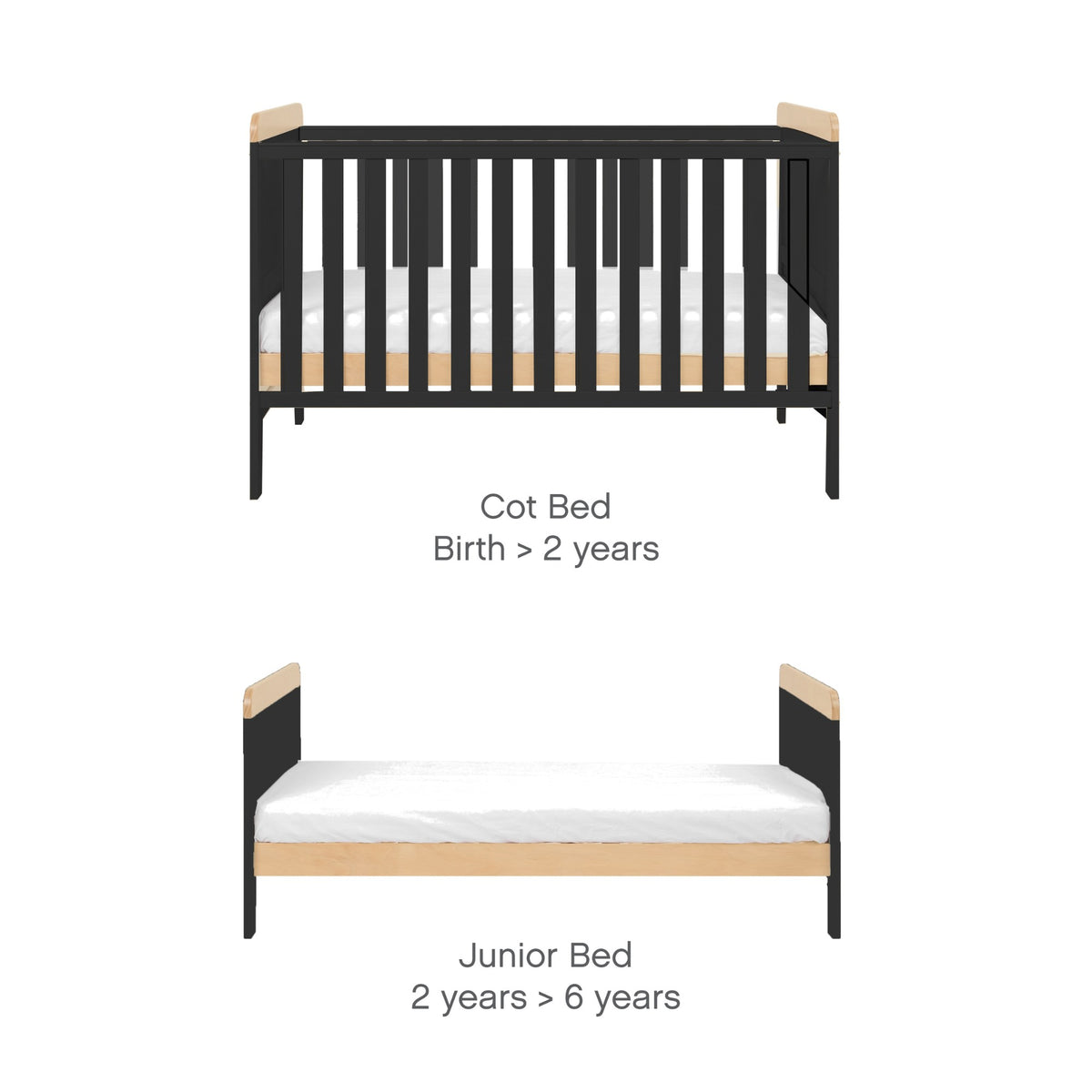 Tuti Bambini Rio 2 Piece Room Set - Honey Oak & Slate Grey