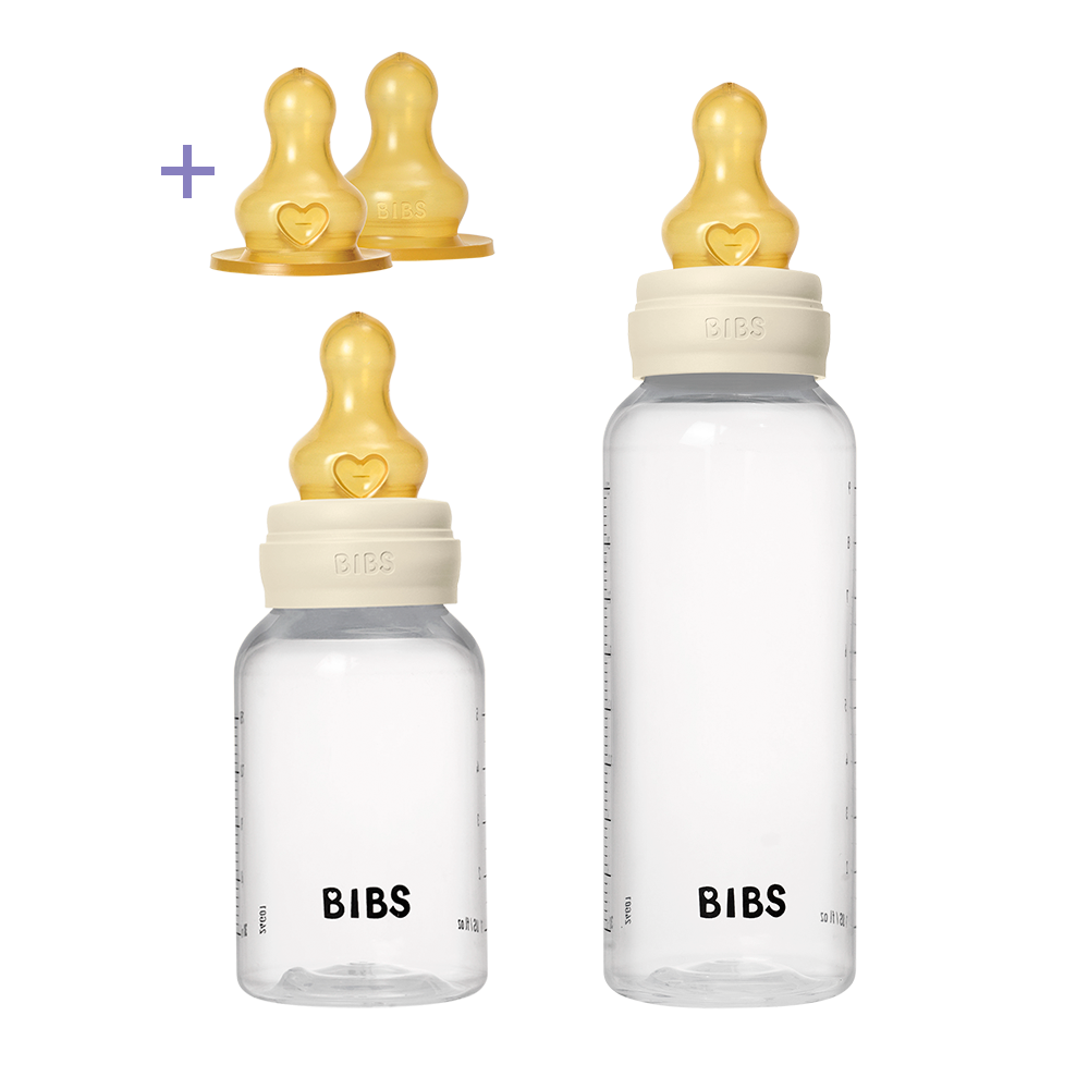 BIBS Baby BPA-Free PP Bottle Grow and Flow set 150ml/270ml Latex - Ivory