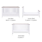 Tutti Bambini Verona 3 Piece Room Set - White/Oak