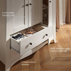 Clara 3 Door Triple Wardrobe - White & Ash