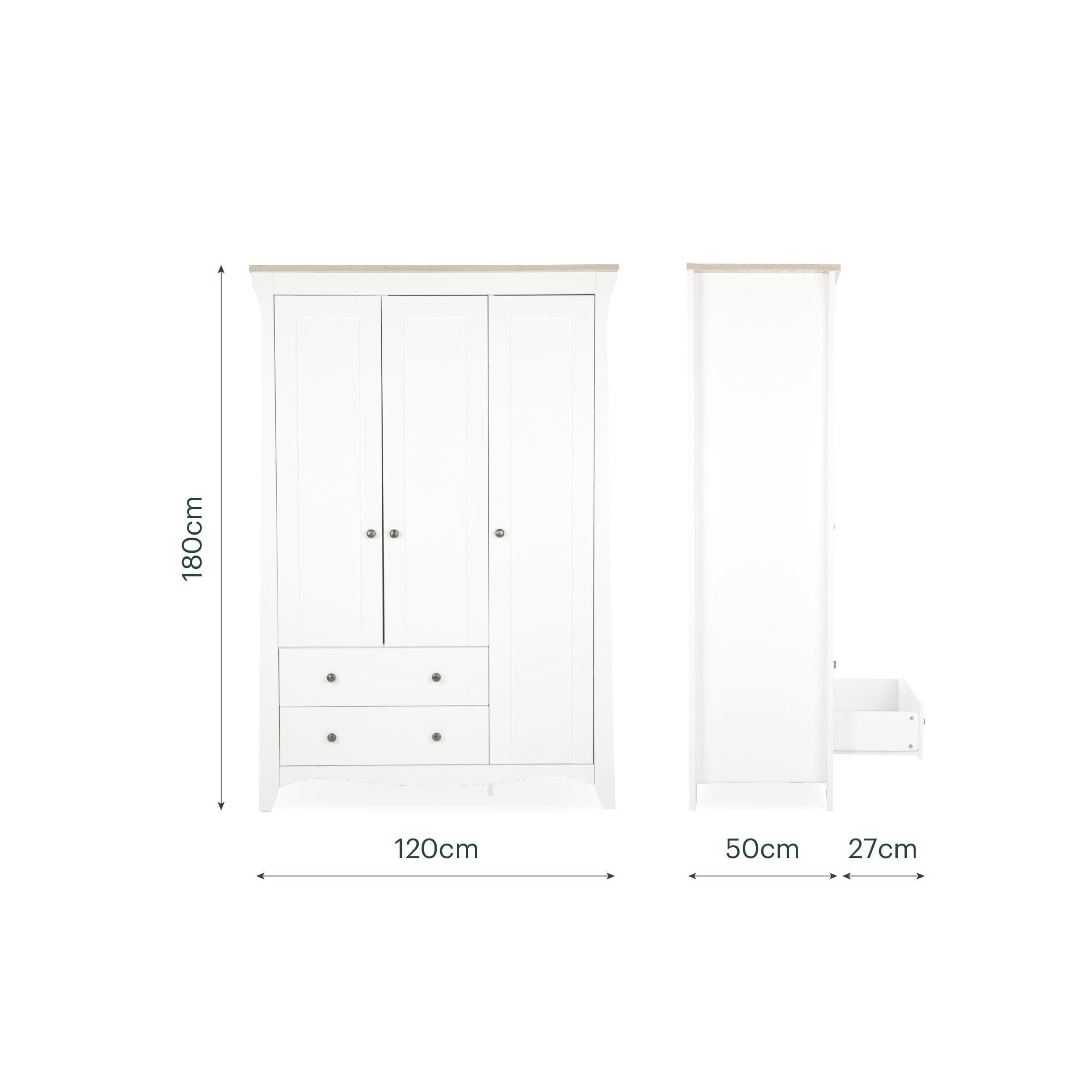 Clara Luxe 3 Piece Furniture Set - White & Ash