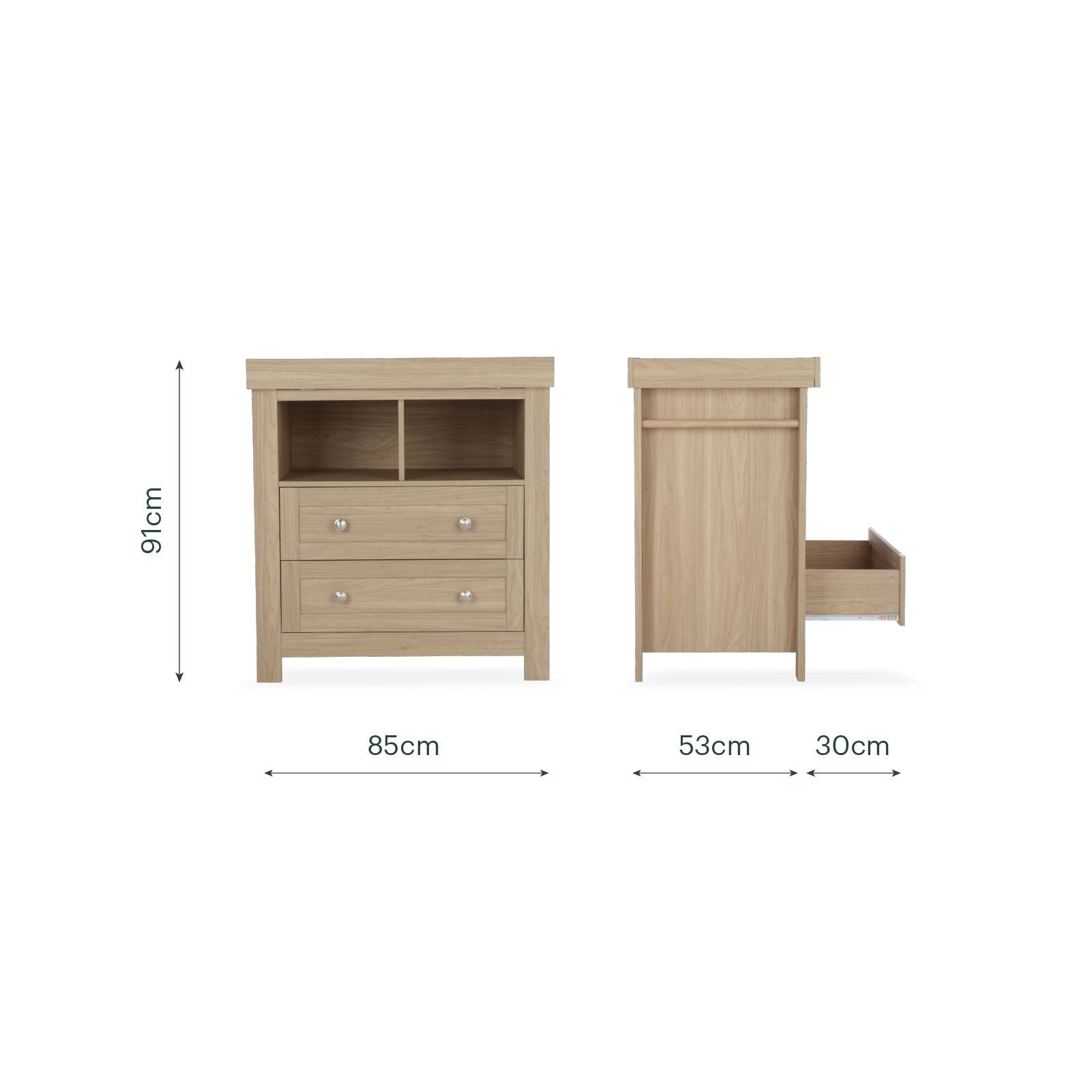 Burford 3 Piece Nursery Furniture Set - Oak