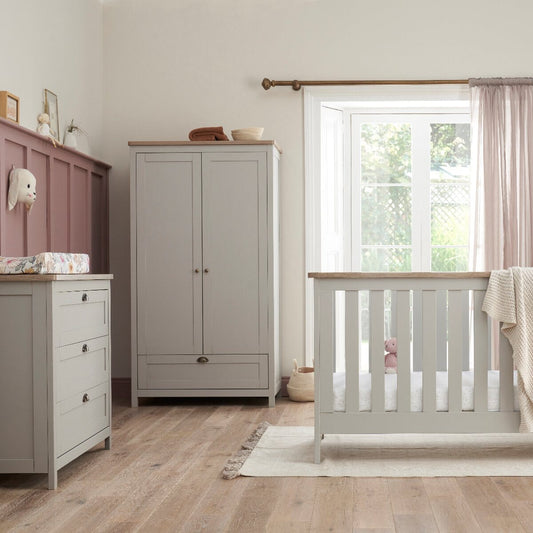 Tuti Bambini Verona 3 Piece Room Set - Dove Grey/Oak