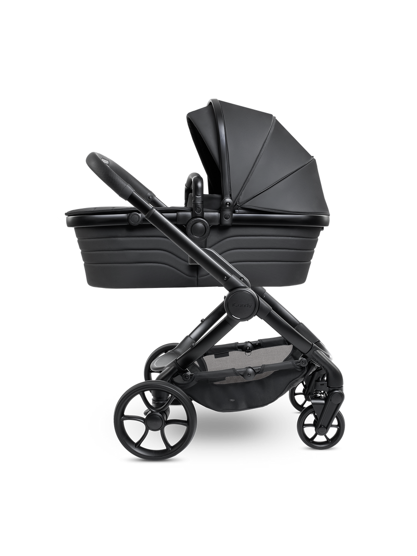 icandy Peach 7 STUDIO Pushchair and Carrycot - Complete Car Seat Bundle- Ultra Matt Black