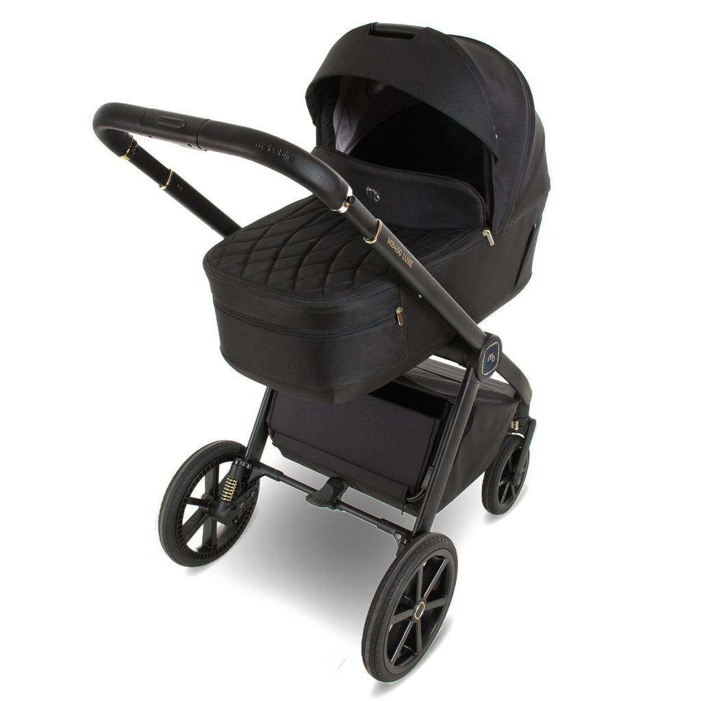 My Babiie MB450 LUXE 3-in-1 Travel System with Rotating Car Seat + Toddler Seat + Base - Black