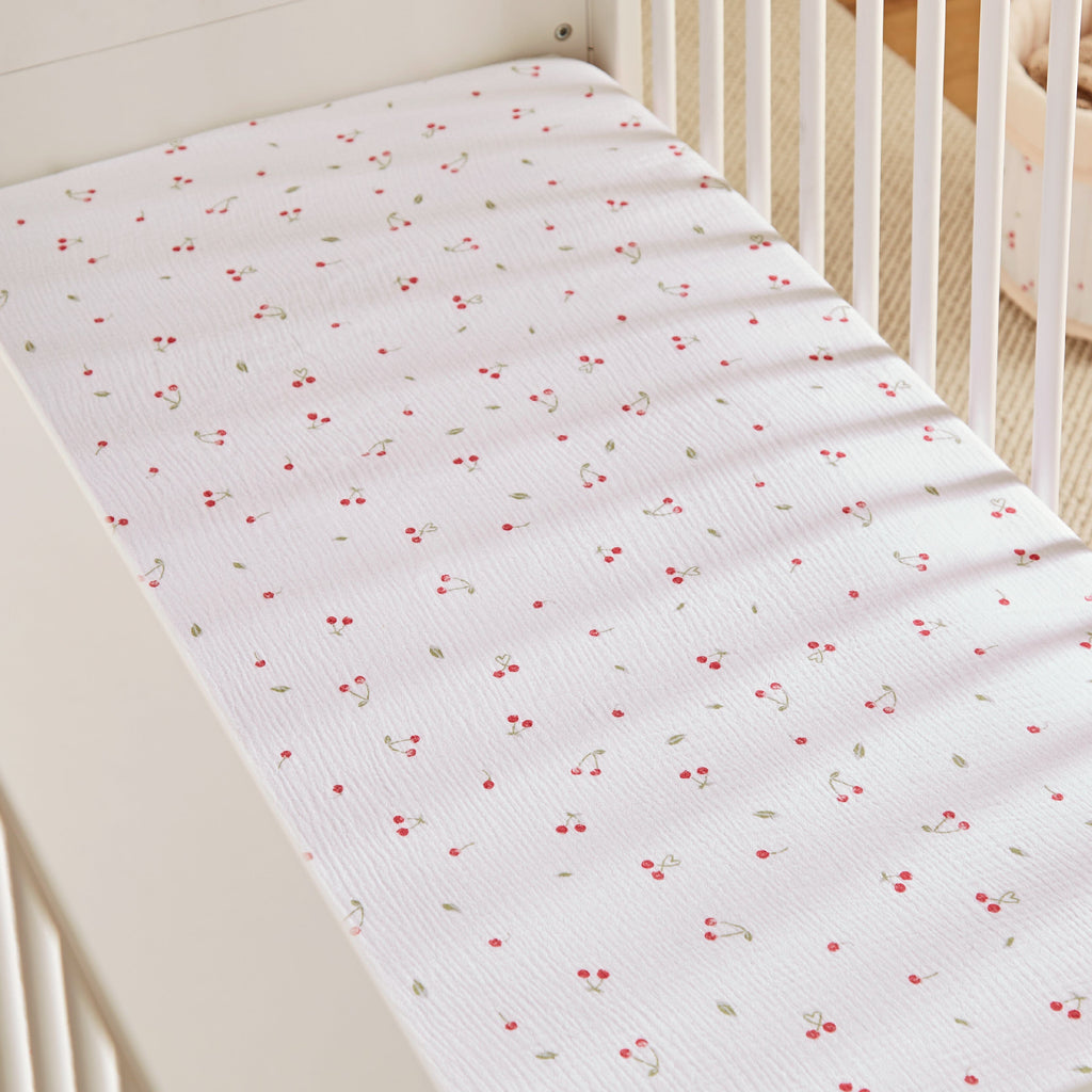 2 Pack Cot Bed Sheets - Ditsy Cherry