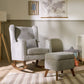 Tutti Bambini Harper Wingback Rocking Chair & Footstool - Cloud Grey
