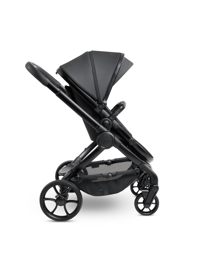 icandy Peach 7 STUDIO Pushchair and Carrycot - Complete Car Seat Bundle- Ultra Matt Black
