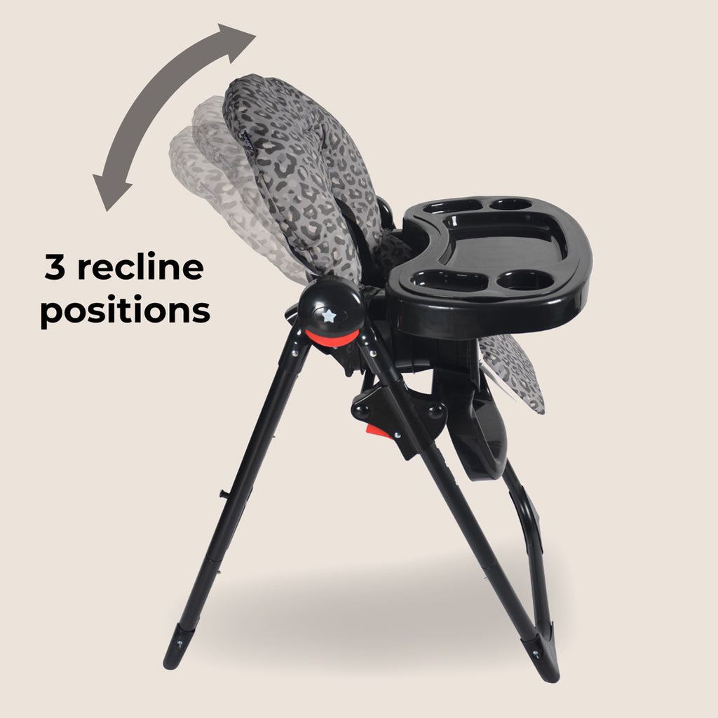 My Babiie Premium Highchair-Black Leopard