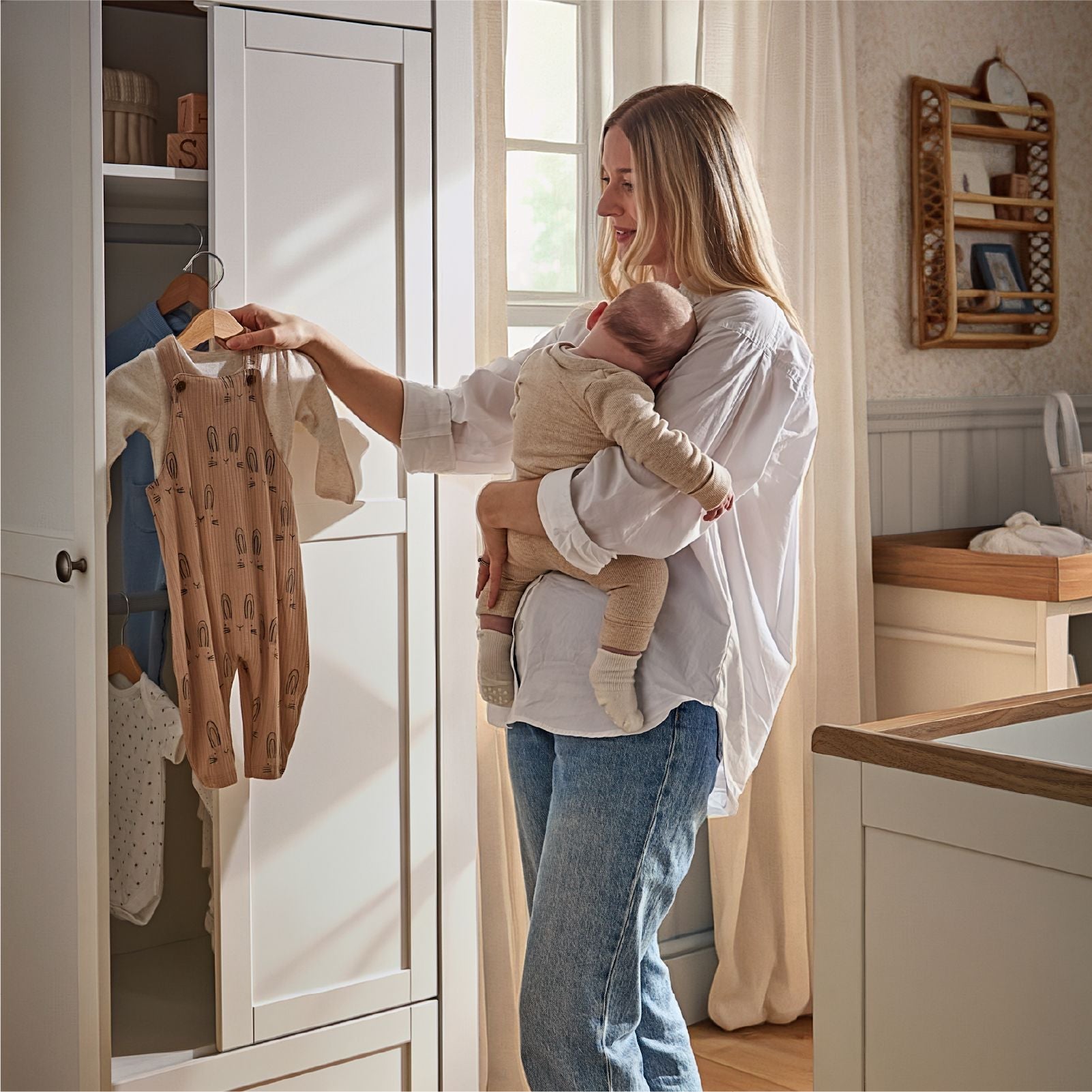 Burford Wardrobe - White & Oak