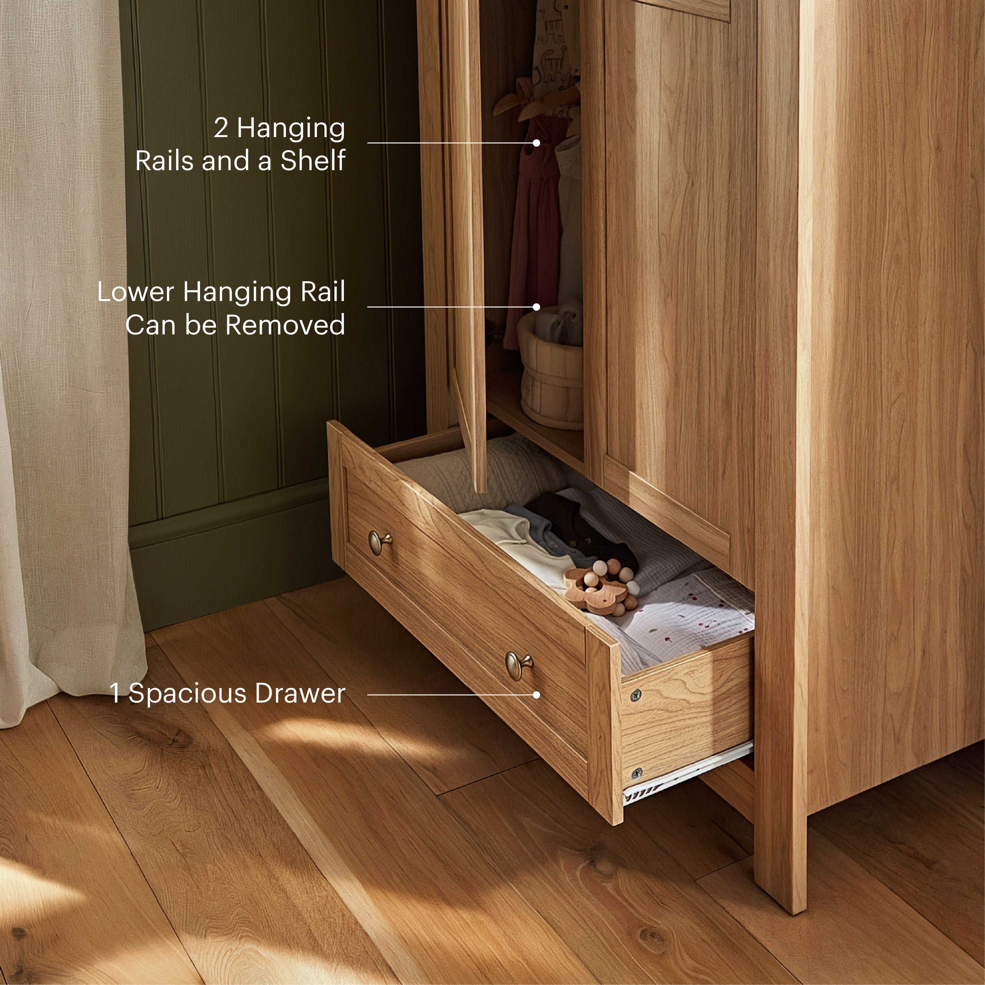 Burford Wardrobe - Oak
