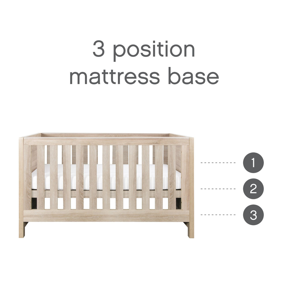Tuti Bambini Modena 3 Piece Room Set - Oak