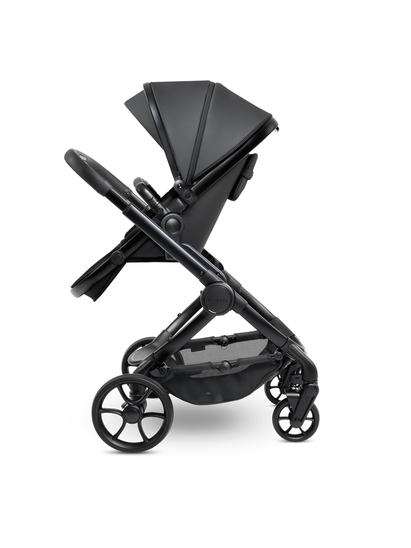 icandy Peach 7 STUDIO Pushchair and Carrycot - Complete Car Seat Bundle- Ultra Matt Black