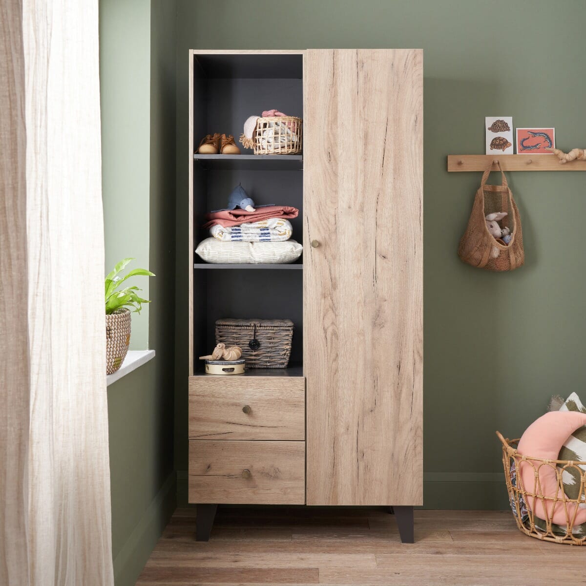 Tutti Bambini Como 3 Piece Room Set - Distressed Oak/Slate Grey