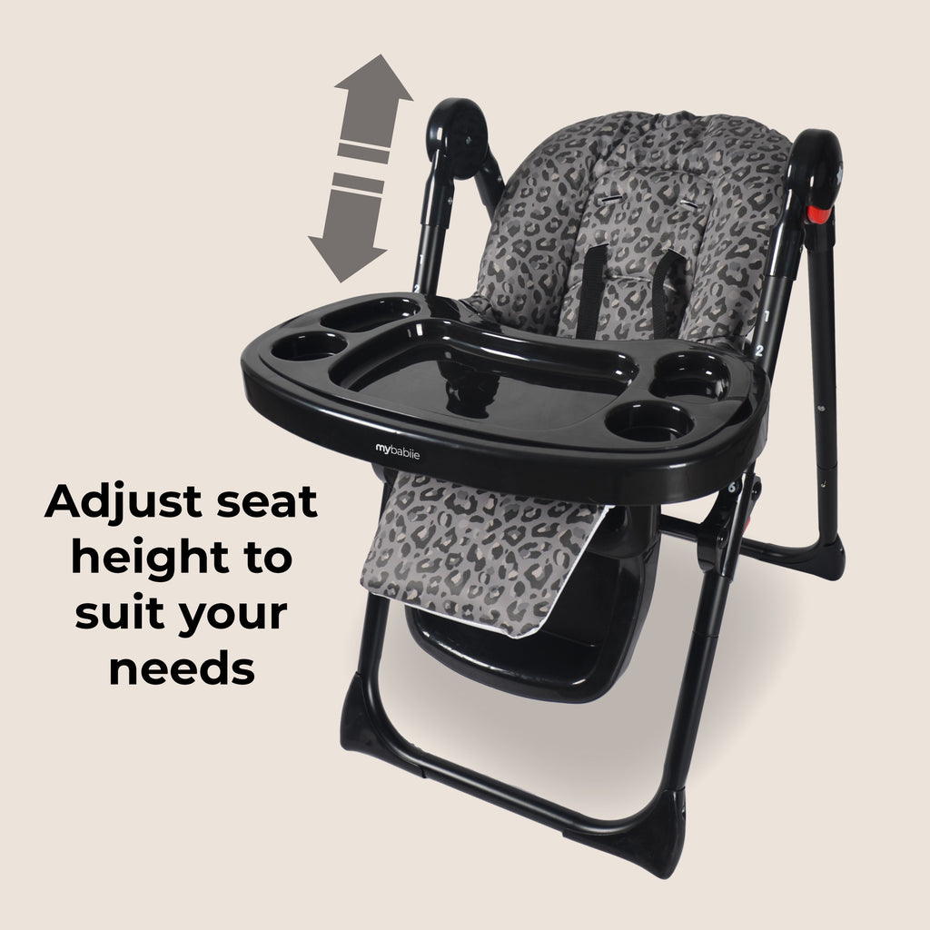 My Babiie Premium Highchair-Black Leopard