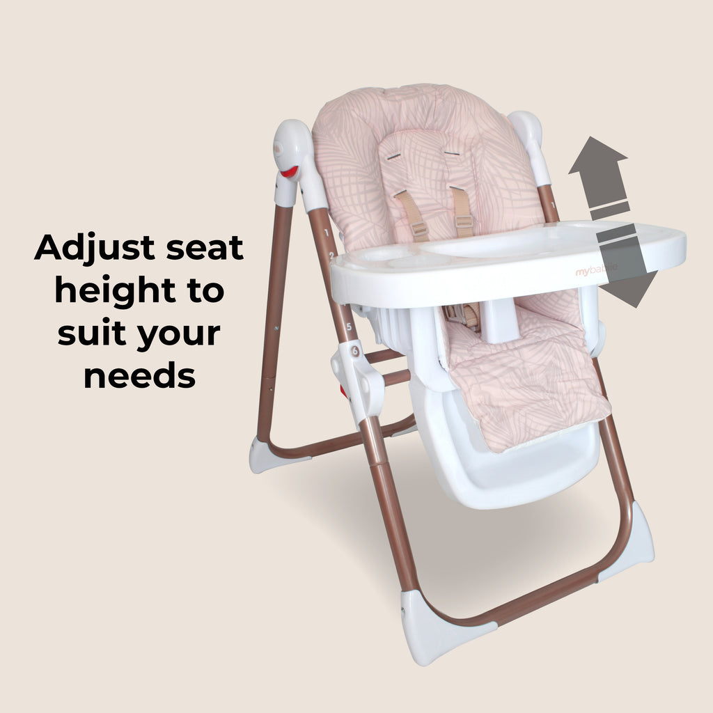 My Babiie Premium Highchair-Rose Gold Blush Tropical