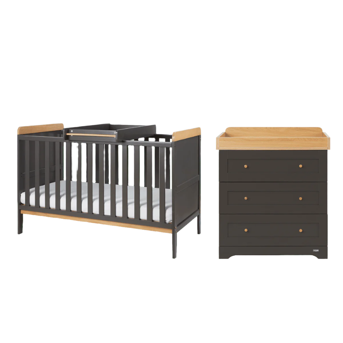 Tuti Bambini Rio 2 Piece Room Set - Honey Oak & Slate Grey
