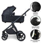 My Babiie MB450 LUXE 3-in-1 Travel System with Rotating Car Seat + Toddler Seat + Base - Black