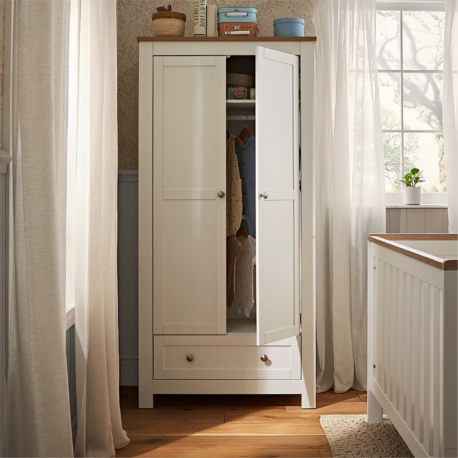 Burford Wardrobe - White & Oak
