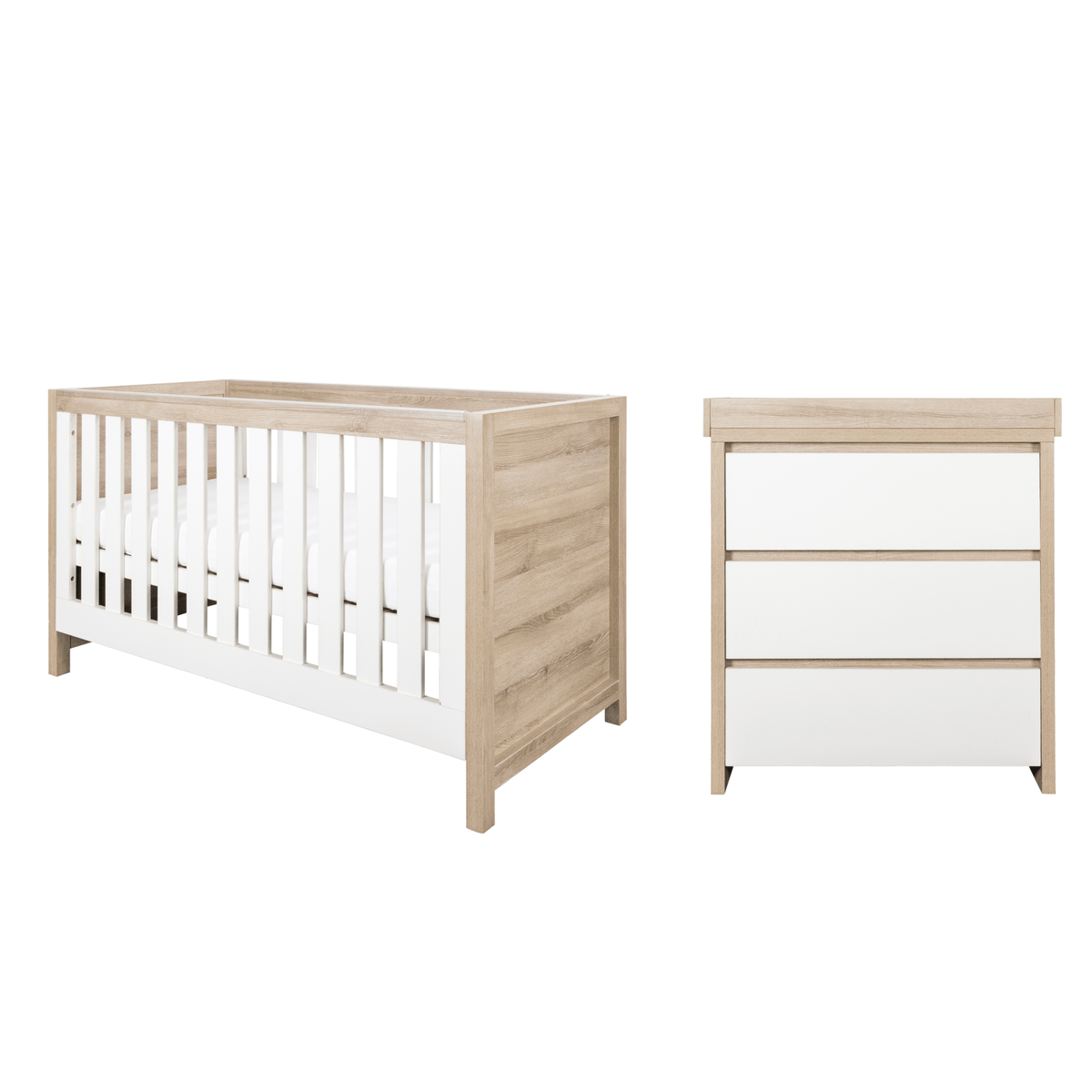 Tuti Bambini Modena 2 Piece Room Set - White/Oak