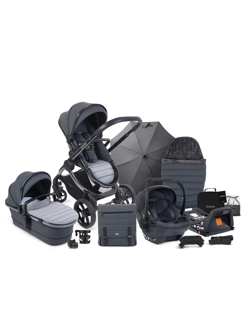 icandy Peach 7 Truffle Pushchair and Carrycot - Complete Car Seat Bundle