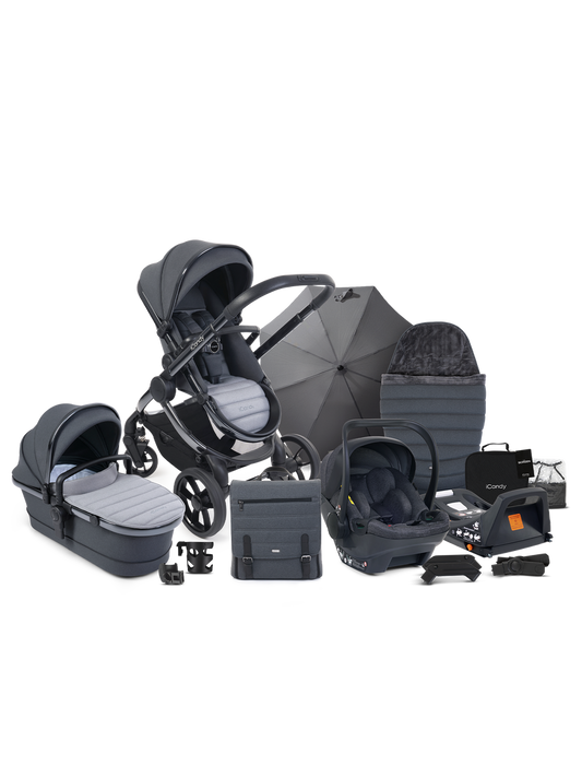 icandy Peach 7 Truffle Pushchair and Carrycot - Complete Car Seat Bundle