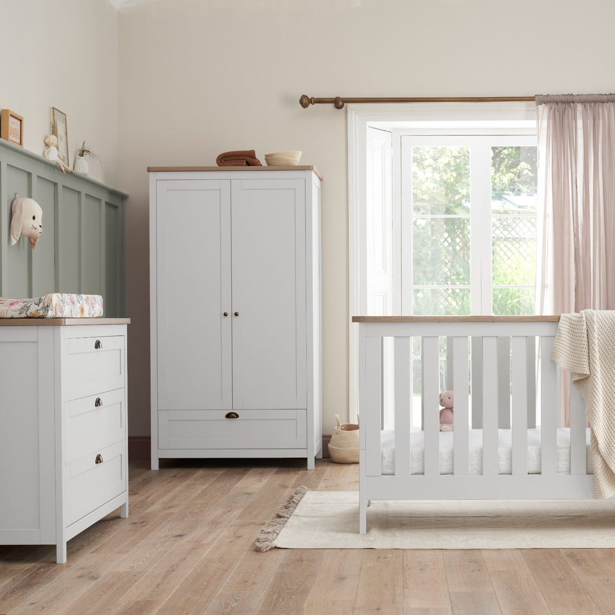 Tuti Bambini Verona 3 Piece Room Set - White/Oak
