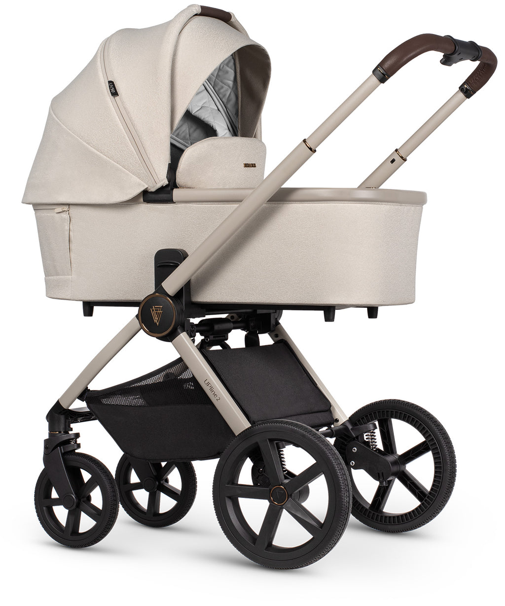 Venicci Upline 2 Stone Beige Pram 3 in 1 Plus Base (Tiago Beige)