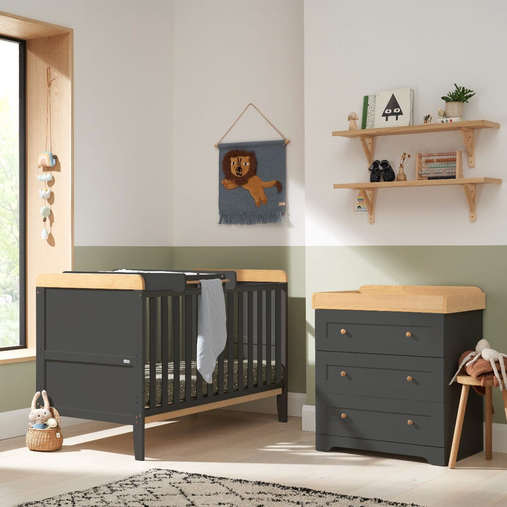 Tutti Bambini Rio 2 Piece Room Set - Honey Oak & Slate Grey